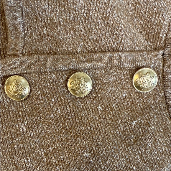 J. Crew Brown Knit Blouse with Gold Accents - Picture 3 of 6